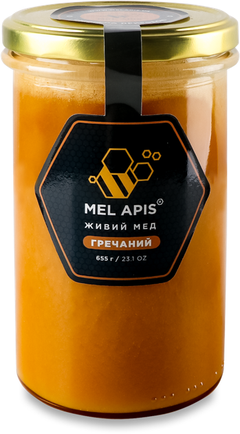 Мед натуральний Mel Apis Гречаний 655 г (0.655 кг) (4820223530230) - зображення 2