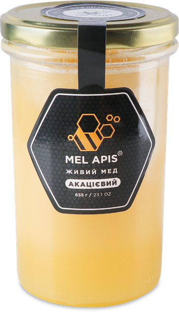 Мед натуральний Mel Apis Акацієвий 655 г (0.655 кг) (4820223530094) - зображення 3