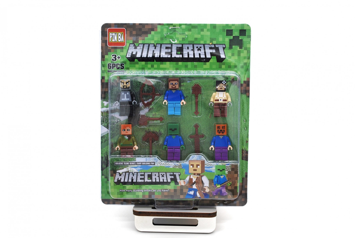 Набор фигурок Minecraft 6 героев с оружием Модельки Майнкрафт зеленый ...