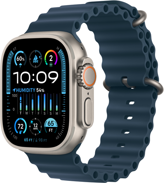 Smartwatch Apple Watch Ultra 2 GPS + Cellular 49mm Titanium Case with Blue Ocean Band (MREG3) - obraz 1