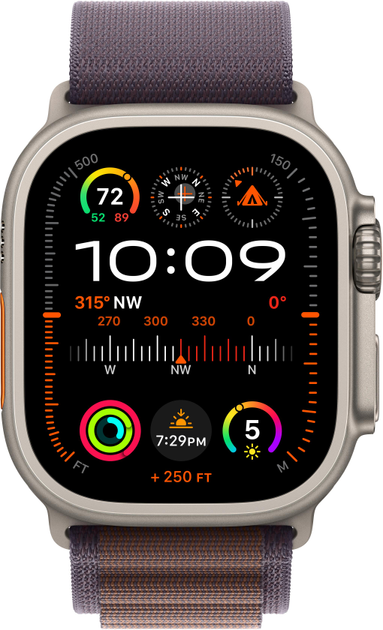 Smartwatch Apple Watch Ultra 2 GPS + Cellular 49mm Titanium Case with Indigo Alpine Loop - Medium (MRET3) - obraz 2