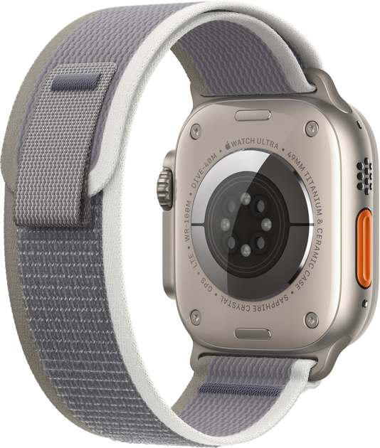 Smartwatch Apple Watch Ultra 2 GPS + Cellular 49mm Titanium Case with Green/Grey Trail Loop - S/M (MRF33) - obraz 3