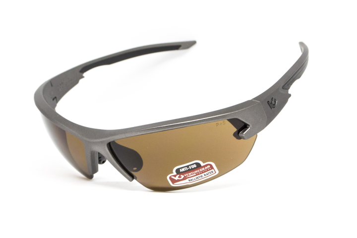 Защитные очки Venture Gear Tactical Semtex 2.0 Gun Metal (bronze) Anti-Fog, коричневые в оправе цвета "тёмный металлик" - изображение 1