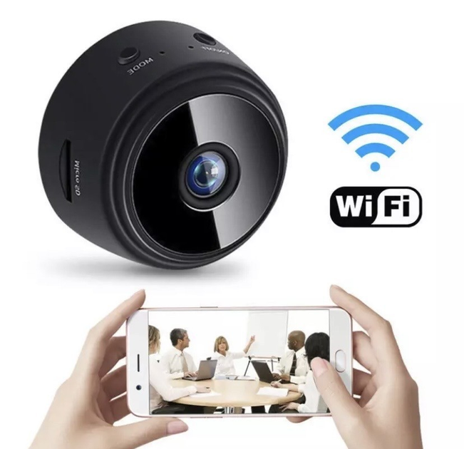 Мини-камера видеонаблюдения Wi-Fi беспроводная, с передачей на телефон ...