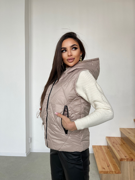 Жилетка женская стеганая с капюшоном K&ML 35 3XL - 4XL ( 52 - 54 ...