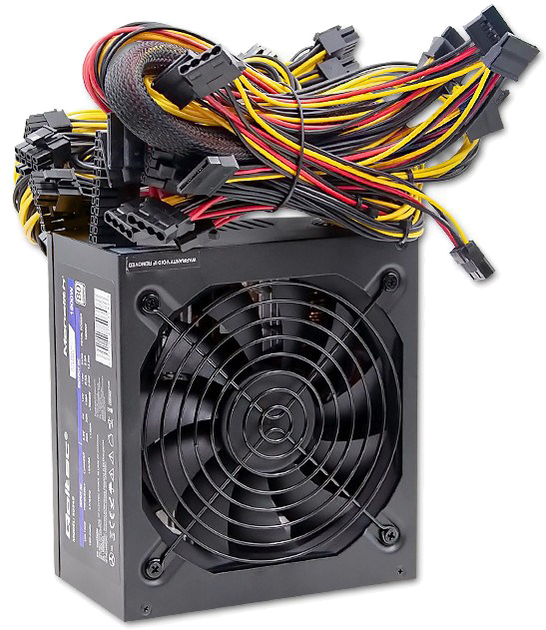 Блок питания Qoltec ATX 1600W power supply 80 Plus Gold Bitcoin Miner (50147) - изображение 1