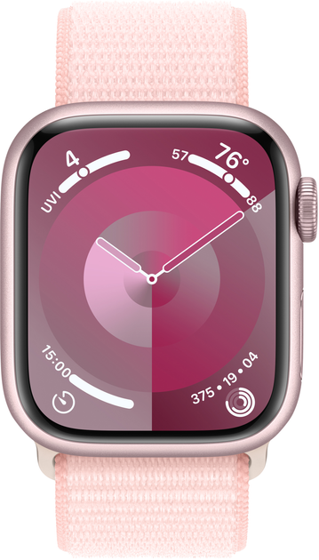 Smartwatch Apple Watch Series 9 GPS + Cellular 41mm Pink Aluminium Case with Light Pink Sport Loop (MRJ13) - obraz 2
