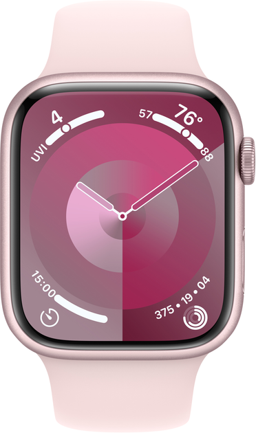 Smartwatch Apple Watch Series 9 GPS + Cellular 45mm Pink Aluminium Case with Light Pink Sport Band - S/M (MRMK3) - obraz 2