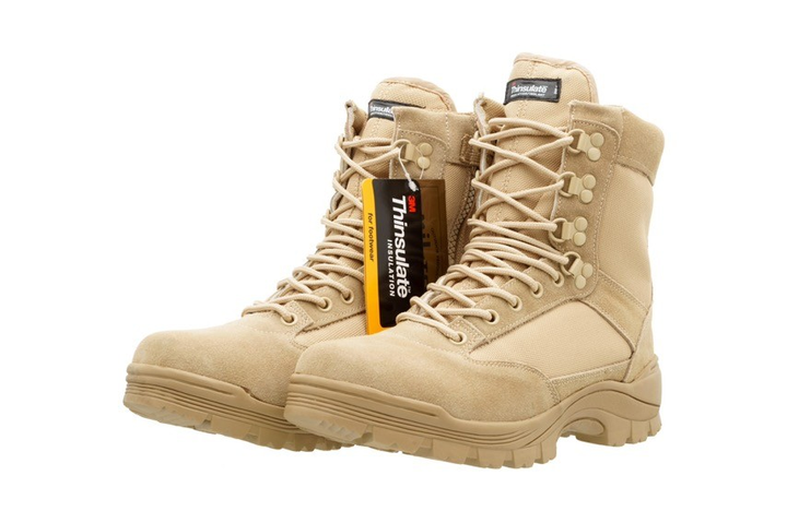 Ботинки демисезонные Mil-Tec Tactical boots coyote 1 змейка Германия 37 из натуральной кожи и полиэстра съемная стелька дышащая подкладка из полиэстра - изображение 2