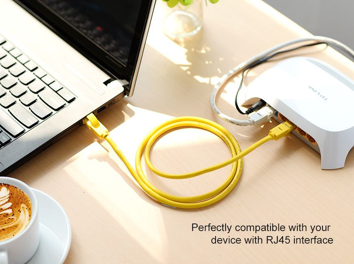 Патч корд Ugreen мережевий кабель Cat 5e круглий UTP Lan Cable 5 м Yellow (NW103) - зображення 5