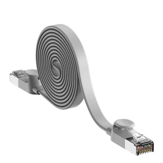 Патч корд Baseus плоский высокоскоростной сетевой кабель RJ45 Cat 6 1000 Мбит/с 5 м Grey (PCWL-D0G) - изображение 4