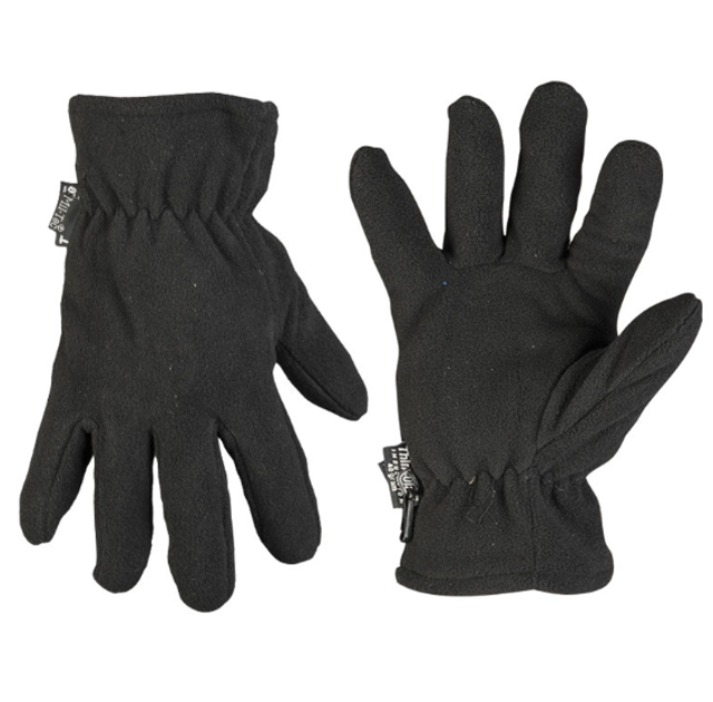 Рукавиці тактичні флісові S Чорні Mil-Tec FINGERHANDSCHUHE FLEECE THINSULATE S SCHWARZ (12534002-S) - изображение 1