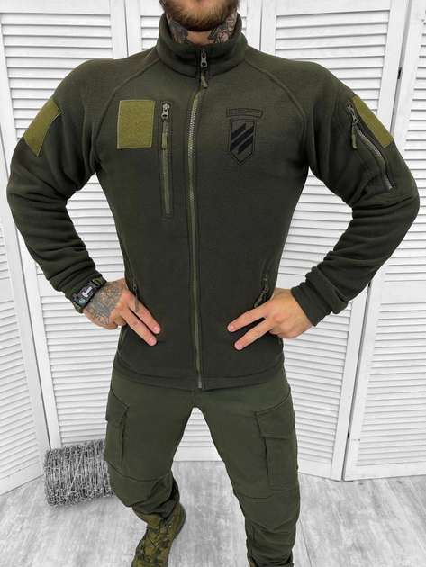 Мужская флисовая кофта олива штурмовая бригада размер XL - изображение 1