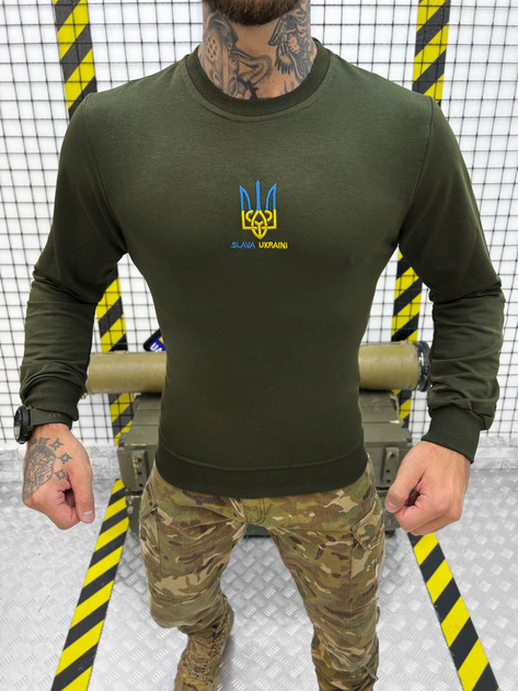 Чоловічий светр олива "Слава Україні" розмір M - зображення 1