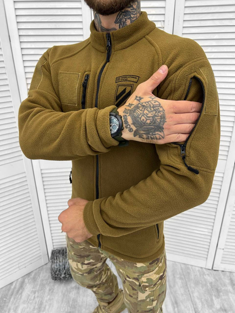 Тактическая мужская флисовая кофта "Штурмовая бригада" койот размер XL - изображение 2
