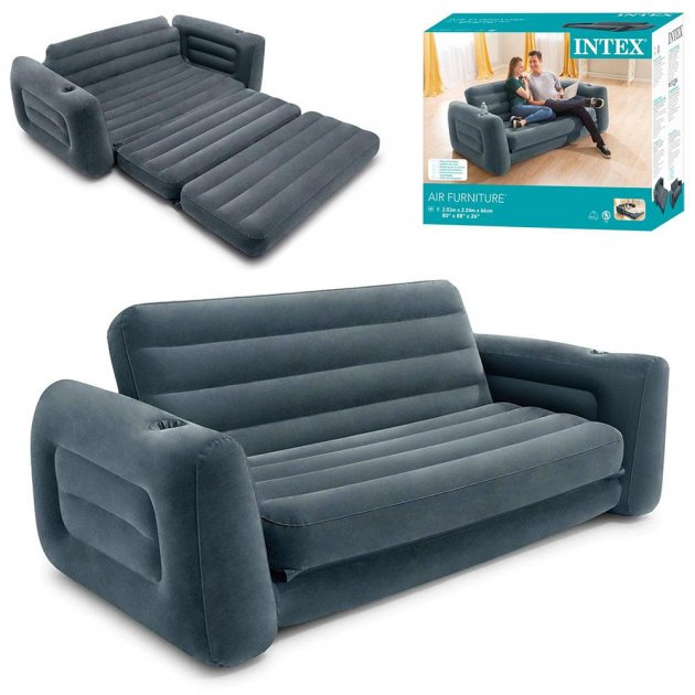 Двоспальний надувний диван-трансформер Intex 66552 Pull-Out Sofa 203 x 224 x 66 см - зображення 1