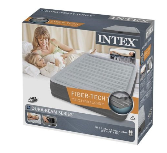 Надувная кровать Intex 67768 полутороспальная 191х137х33 см со встроенным насосом - изображение 4