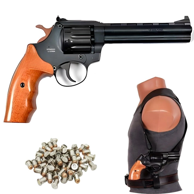 Револьвер під патрон флобера Safari РФ - 461 М бук + Кобура + Кулі - зображення 1