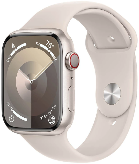 Smartwatch Apple Watch Series 9 GPS + Cellular 45mm Starlight Aluminium Case with Starlight Sport Band - S/M (MRM83) - obraz 1