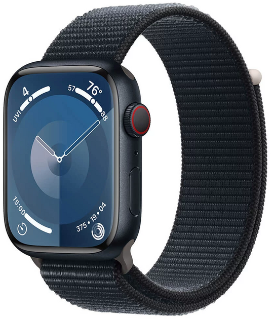 Smartwatch Apple Watch Series 9 GPS + Cellular 45mm Midnight Aluminium Case with Midnight Sport Loop (MRMF3) - obraz 1