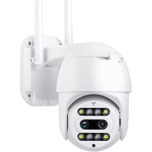 Уличная камера видеонаблюдения с двумя объективами WIFI Smart S26CF-PTZ 2Mп, APP Carecampro, ночная съёмка, интерком, 8х Zoom + Карта памяти 64Гб - изображение 2