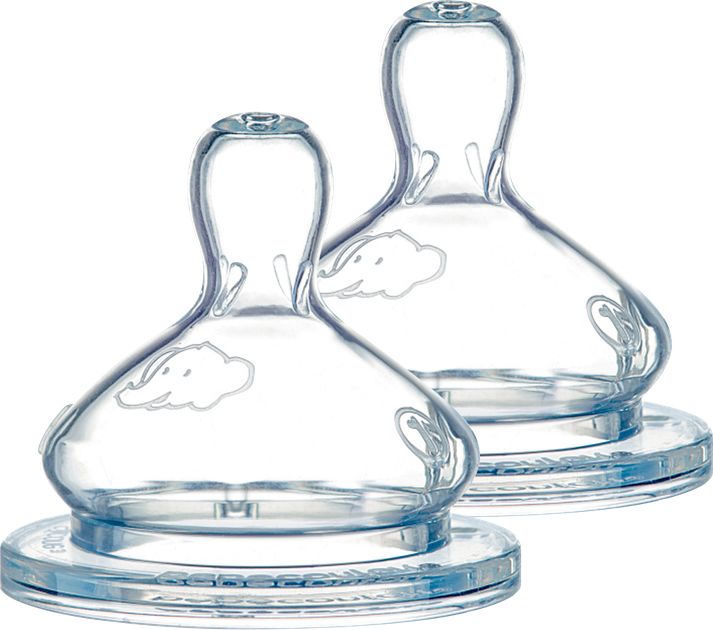 Силіконова соска Bebe Confort Emotion широка основа три швидкості розмір S2 2 шт (3102201100) - зображення 1