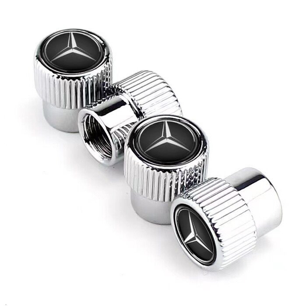 Ковпачки на ніпель для Mercedes Alitek Premium Style Silver Mercedes (4 шт) (67580) - зображення 2