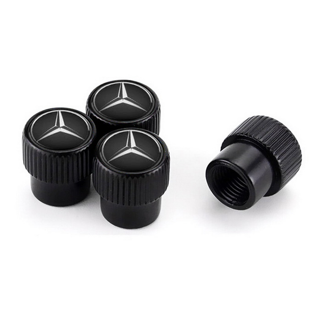 Колпачки на ниппель для Mercedes Alitek Premium Style Black Мерседес, 4 шт (67590) - изображение 2