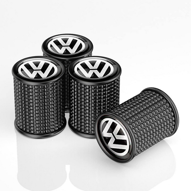 Ковпачки на ніпель для Фольксваген Lux Black Volkswagen, метал (4 шт) (67532) - зображення 3