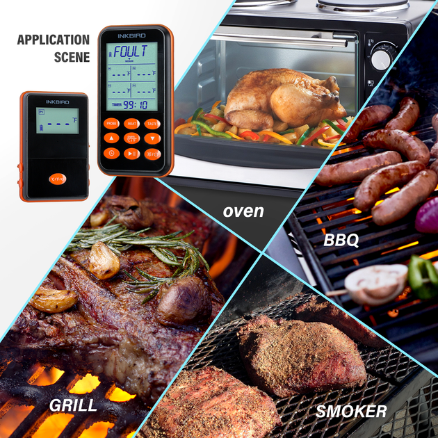 BBQ термометр Inkbird IRF-4S цифровий на 4 щупи, 2 девайси, захист IPX5 - изображение 4
