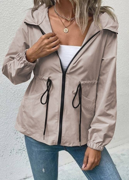 Женская ветровка Fashion удлиненная на подкладке 42/44 бежевый ...