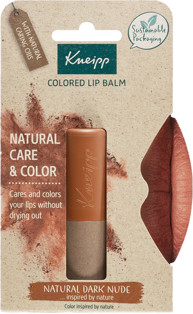 Pomadka do ust Kneipp Colored Lip Balm Natural Dark Nude 3.5 g (4008233160221) - obraz 1