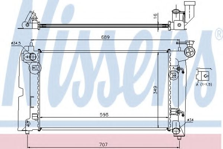 Радіатор PONTIAC VIBE(03-)1.8 i 16V(+)[OE 16400-0D120] Nissens (646321) - зображення 1