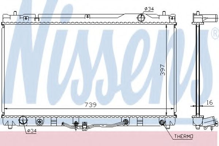 Радіатор LS ES 300(+)[OE 16400-20260] Nissens (64633) - зображення 1