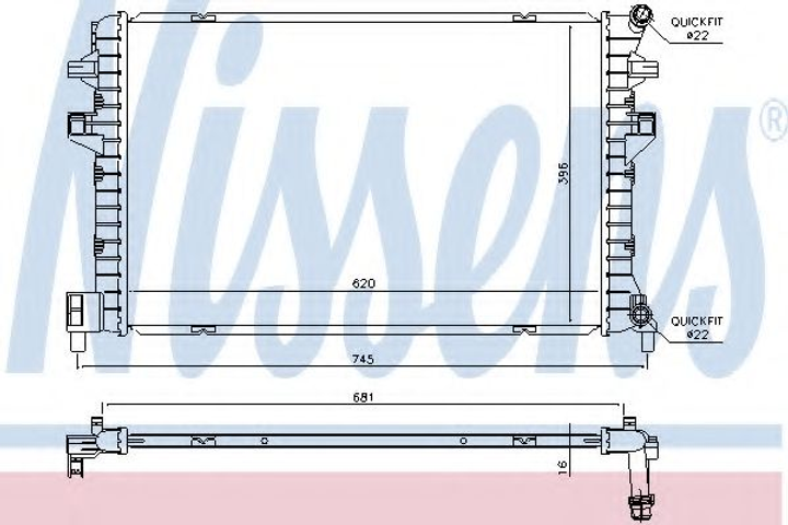 Радіатор AI A 3/S 3(12-)1.2 TFSI(+)[OE 5Q0121251EJ] Nissens (65306) - зображення 1