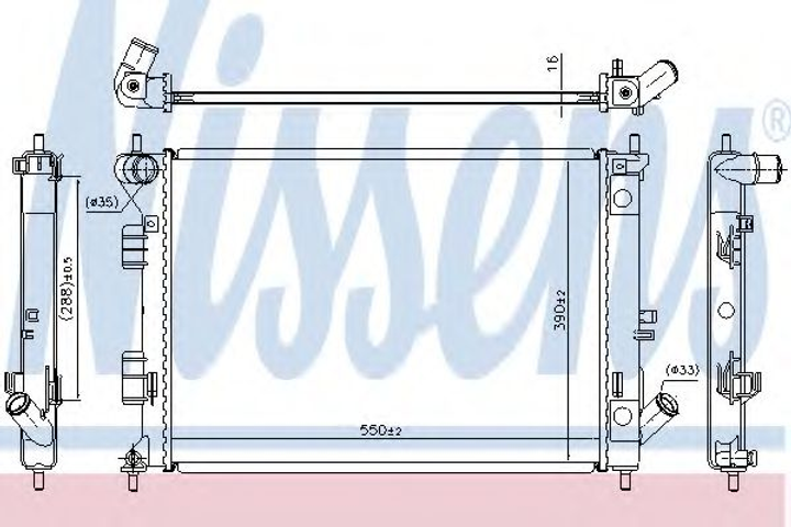 Радіатор HY ELANTRA(10-)1.6 GDI(+)[OE 253103X011] Nissens (67555) - зображення 1