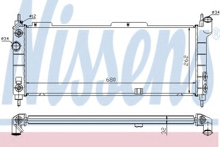 Радіатор OP COMBO(93-)1.2 i(+)[OE 1300 152] Nissens (632921) - зображення 1
