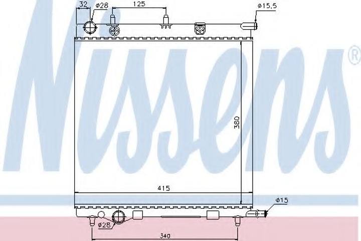 Радіатор CN C2(02-)1.1 i(+)[OE 9638520280] Nissens (61284) - зображення 1