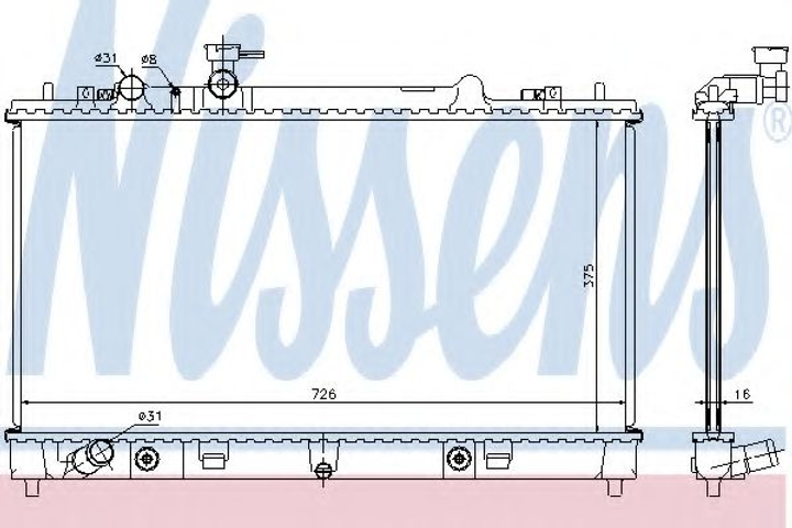 Радіатор MZ 6(07-)2.0 i 16V(+)[OE LF4K-15-200 B] Nissens (68508) - зображення 1