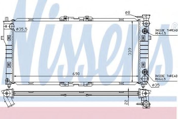 Радіатор MZ 626(91-)1.8 i 16V(+)[OE FS19-15-200D] Nissens (62393) - зображення 1