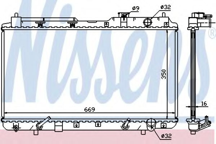 Радіатор HD CR-V(95-)2.0 i 16V(+)[OE 19010-P3F-004] Nissens (681021) - зображення 1