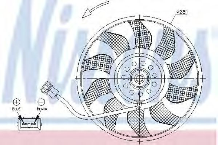 Вент-р VW TRANSPORTER T4(90-)1.9 D(+)[OE 701.959.455 AE] Nissens (85618) - зображення 1