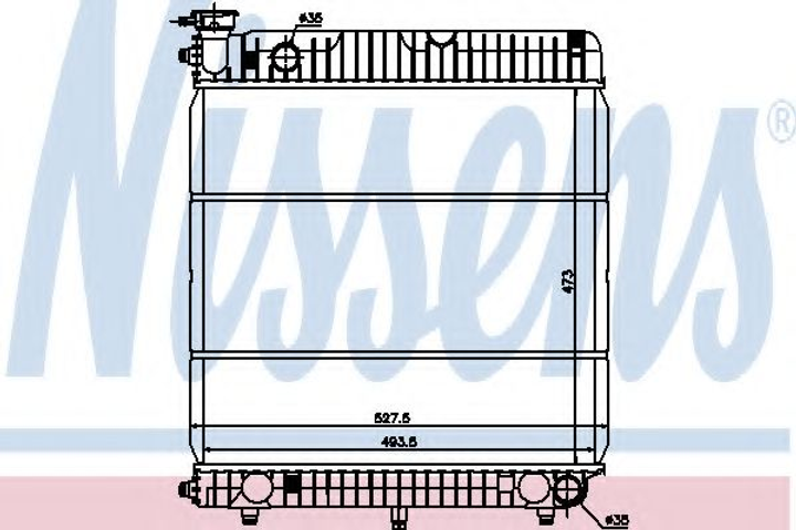 Радіатор MB 207 D(77-)2.4 D(+)[OE 601 500 51 03] Nissens (62635) - зображення 1