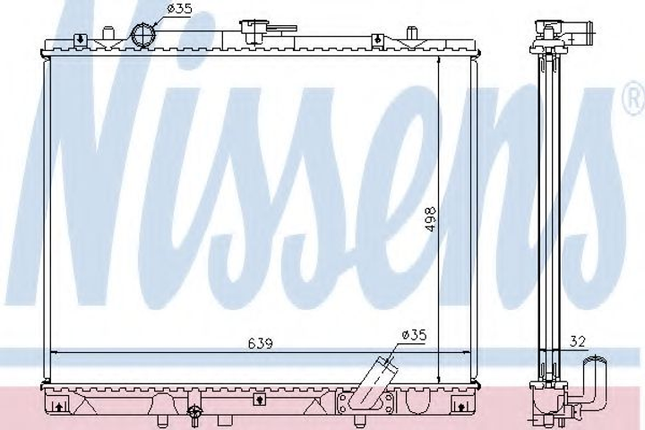 Радиатор MT L 200(96-)2.5 TD(+)[OE MR 258668] Nissens (62895A) - изображение 1