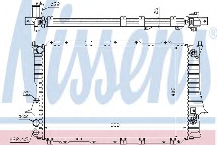 Радіатор AI 100(90-)2.0 i(+)[OE 4A0.121.251 C] Nissens (60477) - зображення 1