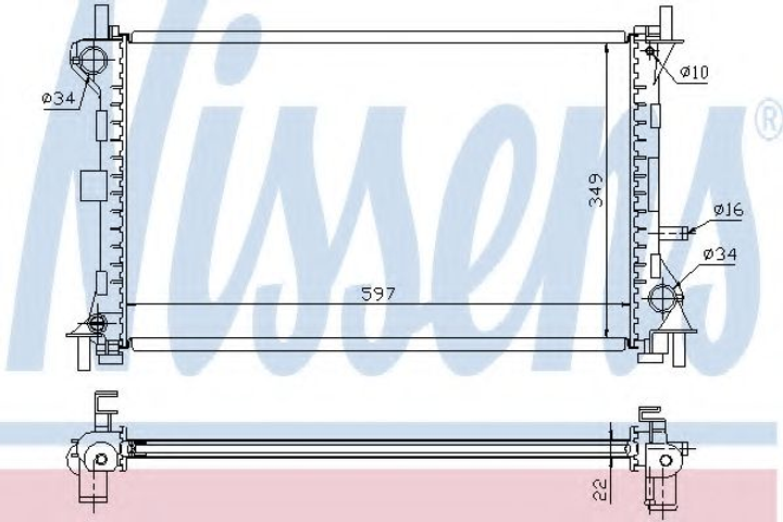 Радиатор FD FOCUS I(98-)1.4 EFi(+)[OE 1061180] Nissens (62075A) - изображение 1