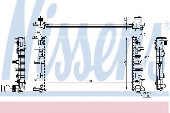 Радіатор DODGE SPRINTER(06-)2.7 CRD(+)[OE 906 500 03 02] Nissens (67157A) - зображення 1