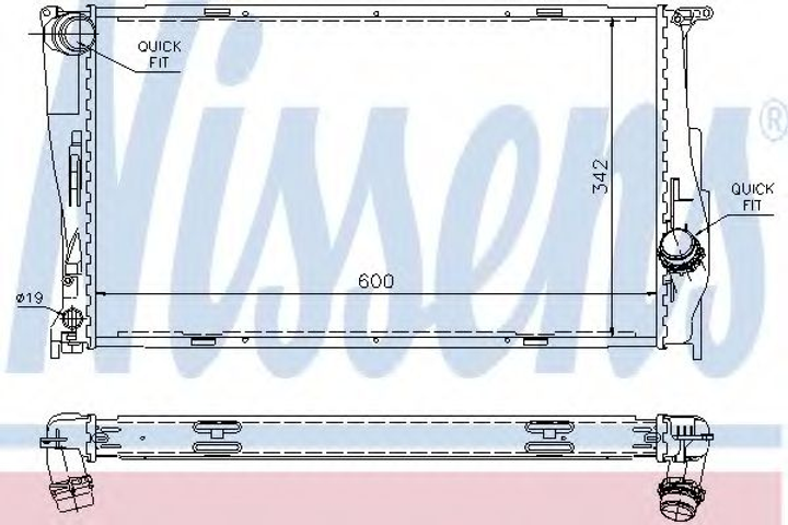 Радиатор D3(E90-E91-E92)2.0(+)[OE 1711.7.558.480] Nissens (60785A) - изображение 1