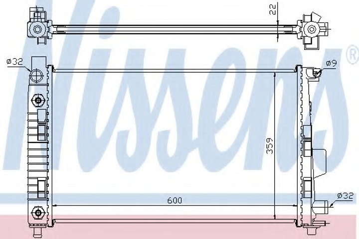 Радіатор MB A W 168(97-)A 140(+)[OE 168 500 11 02] Nissens (62781A) - зображення 1