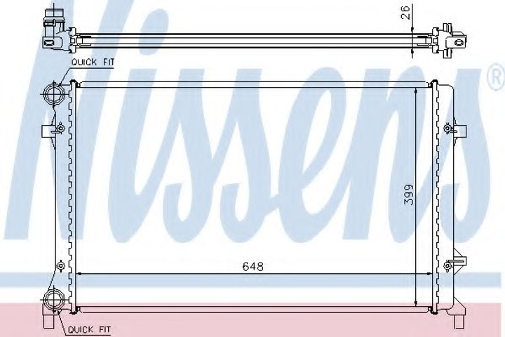 Радиатор AI A 3/S 3(03-)1.6 FSI(+)[OE 1K0.121.251 AR] Nissens (65277A) - изображение 1